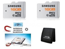 2- Pack of Samsung Waterproof and Shockproof 16GB Micro SD Class 10 Memory Card $32 Shipped
