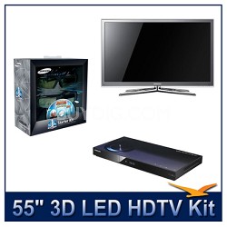 Samsung UN55C8000 55" 1080p 240Hz 3D LED HDTV w/ 3D Glasses & Blu-Ray Player