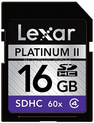 Lexar Media 16GB Platinum II 60x SDHC Card $30.95