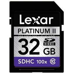 Lexar Platinum II 32 GB 100x SD/SDHC Flash Memory Card $31.95