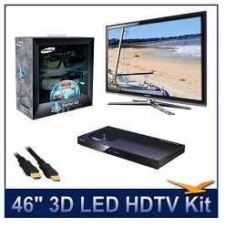 EECD2A2D833740CF946B07215D879C50 Samsung UN46C7000 46 inch 3D LED HDTV Kit w/ 3D Glasses & Blu Ray Player   $1,469 At Checkout + $49 S&H