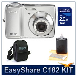 Kodak EasyShare C182 Silver Bundle w/ 2GB SD, Case & More