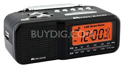 Midland 7 Channel W/X Civil Monitor w/AM/FM Clock Radio