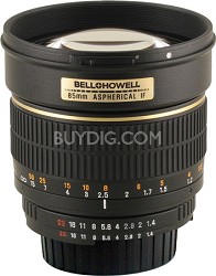 Bell and Howell 85MAF-N - 85mm f/1.4 Aspherical Lens for Nikon DSLR Cameras w/Automatic  Chip<br />
