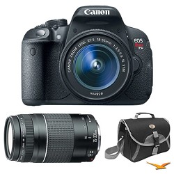 Canon EOS Rebel T5i SLR Digital Camera EF-S 18-55mm and 75-300mm Bundle Deal