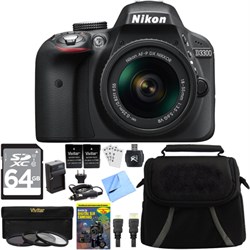 Nikon D3300 DSLR 24.2 MP HD 1080p Black Camera with 18-55mm Lens Bundle Nikon D3300 DSLR 24.2 MP HD 1080p Black Camera with 18-55mm Lens Bundle
