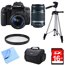 Canon EOS Rebel T6i Digital SLR Camera w\/ 18-55mm and 55-250mm Telephoto Lens Bundle Canon EOS Rebel T6i Digital SLR Camera w\/ 18-55mm and 55-250mm Telephoto Lens Bundle