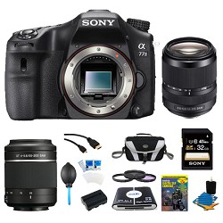 Sony a77II 24.3MP HD 1080p DSLR Camera, 55-200mm & 18-135mm Lens Bundle