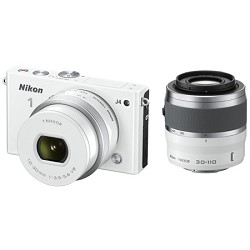 Nikon 1 J4 Mirrorless Digital Camera with 10-30mm and 30-110mm Lenses - White