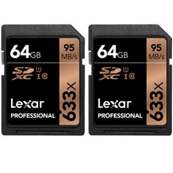 Lexar 64GB Professional 633x SDXC Class 10 UHS-I/U1 Memory 