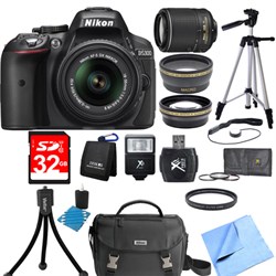 Nikon D5300 DX-Format Digital SLR Black with 18-55mm + 55-200mm VR II Lens Bundle Nikon D5300 DX-Format Digital SLR Black with 18-55mm + 55-200mm VR II Lens Bundle