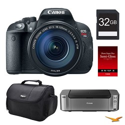 Canon EOS T5i DSLR Camera 18-135mm Lens, 32GB, Printer Bundle