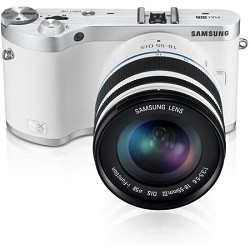 Samsung NX300 20.3MP CMOS Smart WiFi Compact DSLR Digital Camera with 18-55 Lens White