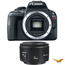Canon EOS Rebel SL1 SLR Digital Camera and EF 50mm F/1.8 II Standard Auto Focus Lens