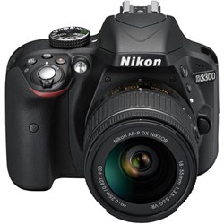Nikon D3300 DSLR 24.2 MP HD 1080p Camera with 18-55mm AF-P VR Zoom Lens - Black