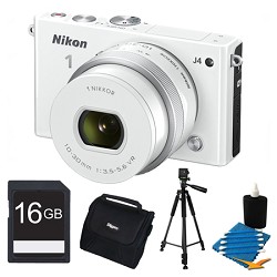Nikon 1 J4 Mirrorless Digital Camera with 10-30mm Lens White Kit