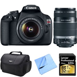 Canon EOS Rebel T5 18MP DSLR Camera w\/ 18-55ISmm & 55-250mm Lens Instant Rebate Kit