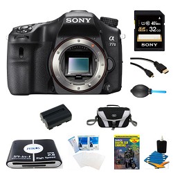 Sony a77II HD DSLR Camera, 32GB Card, and Battery Bundle