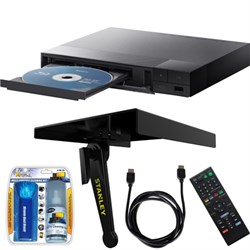 Sony BDP-S3700 Wi-Fi Streaming Blu-ray Disc Player w\/ Media Shelf + Accessory Bundle