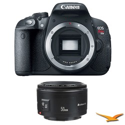 Canon EOS Rebel T5i SLR Digital Camera and EF 50mm F\/1.8 II Standard Auto Focus Lens Canon EOS Rebel T5i SLR Digital Camera and EF 50mm F\/1.8 II Standard Auto Focus Lens