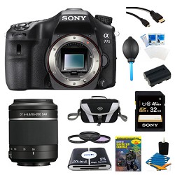 Sony a77II HD DSLR Camera, 32GB Card, and 55-200mm Lens Bundle