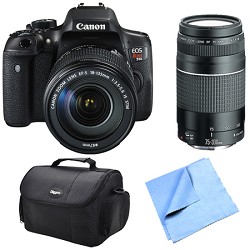 Canon EOS Rebel T6i Digital SLR Camera with 18-135mm STM and 75-300mm Lens Bundle