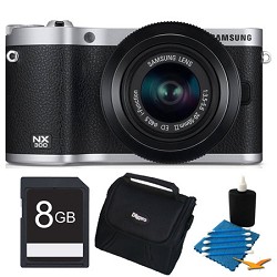Samsung NX300 20.3 MP Digital Camera Black 8GB Essential Bundle