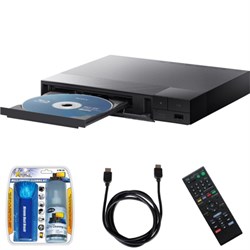 Sony BDP-S1700 Streaming Blu-ray Disc Player w/ Cleaning Kit and HDMI Cable Bundle
