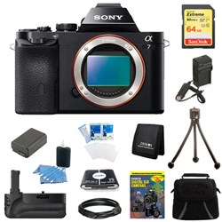Sony Alpha 7 a7 Digital Camera 64 GB SDHC Card, Battery and Battery Grip Bundle