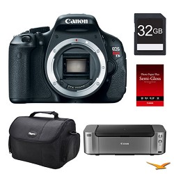 Canon EOS T3i DSLR Camera (Body) , 32GB, Printer Bundle