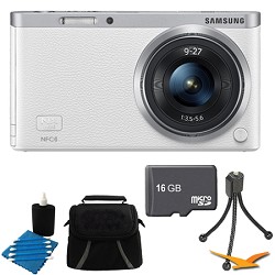 Samsung NX Mini Mirrorless Digital Camera with 9-27mm Lens and Flash White Bundle