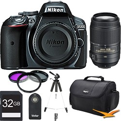 Nikon D5300 DX-Format 24.2 MP DSLR (Gray) with 55-300mm VR Pro Lens and Memory Bundle Nikon D5300 DX-Format 24.2 MP DSLR (Gray) with 55-300mm VR Pro Lens and Memory Bundle