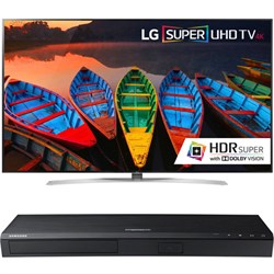 LG 65-Inch Super UHD HDR Smart TV - 65UH9500 + Samsung UBDK8500 4K Blu-Ray Player