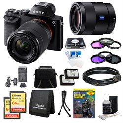 Sony Alpha 7K a7K Digital Camera, 55mm Lens, 2 64 GB SDHC Cards, 2 Batteries Bundle