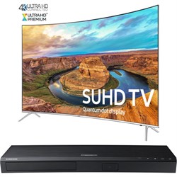 Samsung Curved 65 Smart SUHD LED TV- UN65KS8500+ Samsung UBDK8500 4K UHD Blu-Ray Player