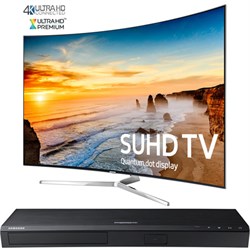 Samsung Curved 65 KS9500 2160p Smart SUHD TV + Samsung UBDK8500 4K UHD Blu-Ray Player