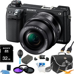 Sony Alpha NEX-6 Digital Camera with 16-50mm Lens (Black) Ultimate Bundle