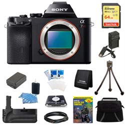 Sony Alpha 7R a7R Digital Camera 64 GB SDHC Card, Battery and Battery Grip Bundle