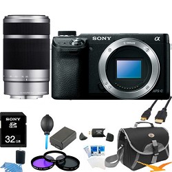 Sony Alpha NEX-6 16.1 MP Digital Camera (Black Body) + SEL 55-210 Ultimate Bundle