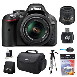 Nikon D5200 DX-Format Digital SLR Camera 18-55mm and 40mm Lens Kit