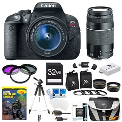 Canon EOS Rebel T5i 18MP CMOS DSLR Camera EF-S 18-55mm & 75-300 All Inclusive Bundle