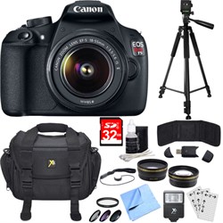 Canon EOS Rebel T5 18MP DSLR Camera & EF-S 18-55mm IS II Ultra 3 Lens Bundle w\/ Flash