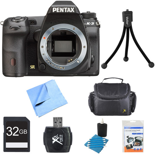 Pentax K-3 II 24.35MP Digital SLR Camera w/ 3.2-Inch LCD Screen Body Only Deluxe Bundle