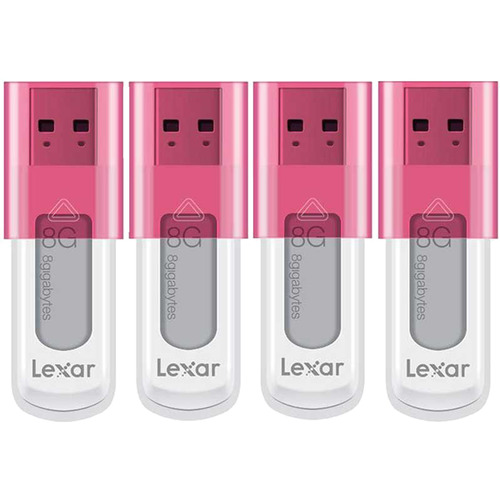 Lexar 8 GB JumpDrive High Speed USB Flash Drive (Pink) 4-Pack (32 GB Total)