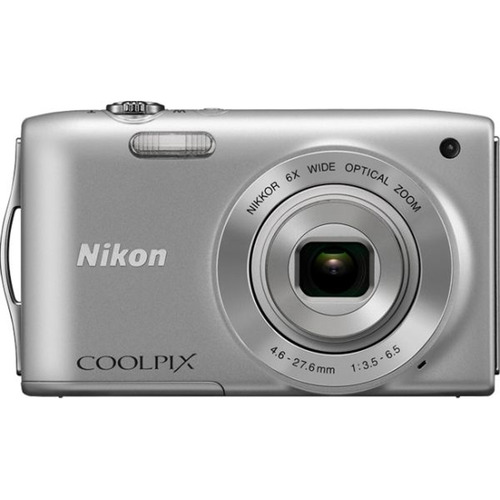 Nikon COOLPIX S3200 16.1 MP 6x Zoom Silver Digital Camera - Factory Refurbished