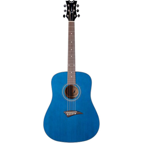 Dean AK48TBL Tradition Acoustic Guitar, Trans Blue with Hardshell Case