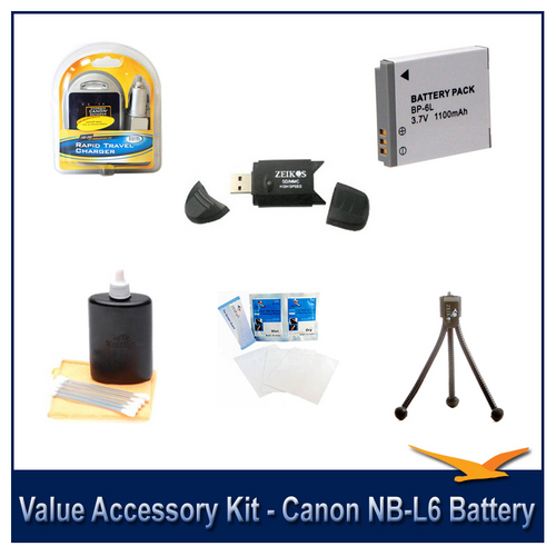 Value Accessory Kit For The Canon SX500,SX510,D30,SX700, S95 & SX280
