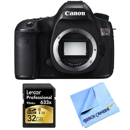 Canon EOS 5DS 50.6MP Digital SLR Camera (Body Only) Lexar Memory Bundle
