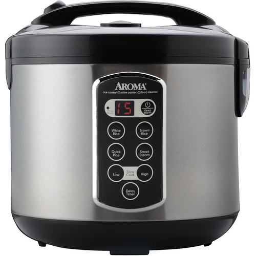Aroma Professional 20 Cup Stainless Steel Digital Rice Cooker/Slow Cooker/Food Steamer