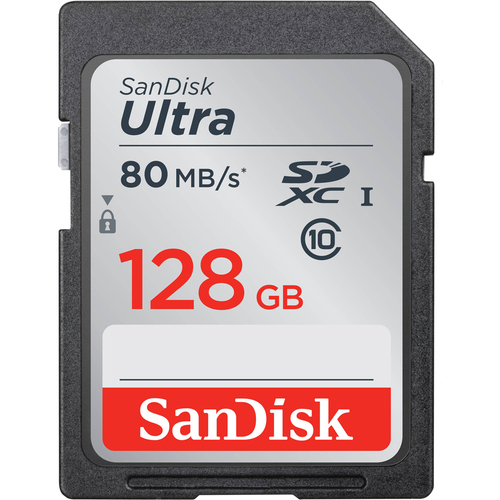 Sandisk Ultra SDXC 128GB UHS Class 10 Memory Card, Up to 80MB/s Read Speed